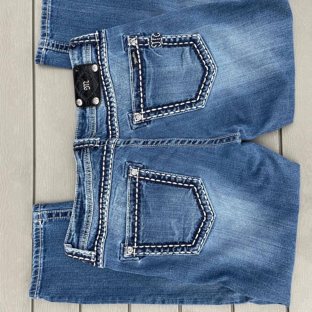 Miss Me Boyfriend Capri Blue Jean Size 30 JB5014P62 - Picture 11 of 12